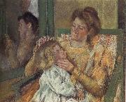 Mary Cassatt Mother doing up daughter-s hair oil painting reproduction
